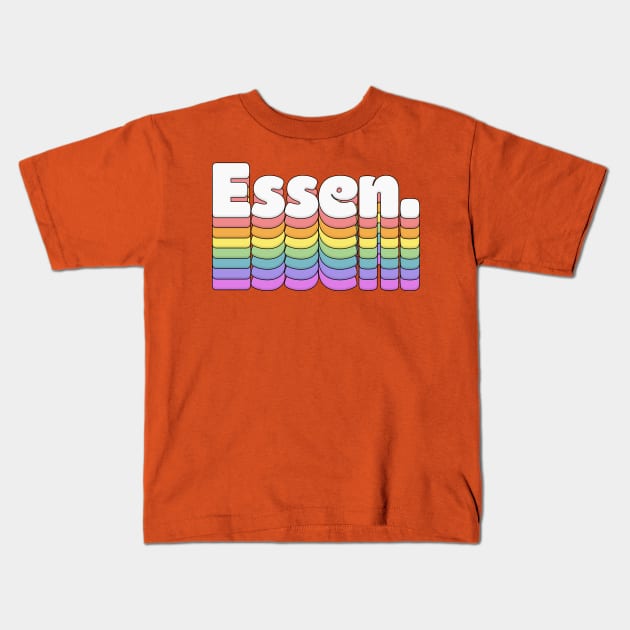 Essen \\\//// Retro Typography Design Kids T-Shirt by DankFutura